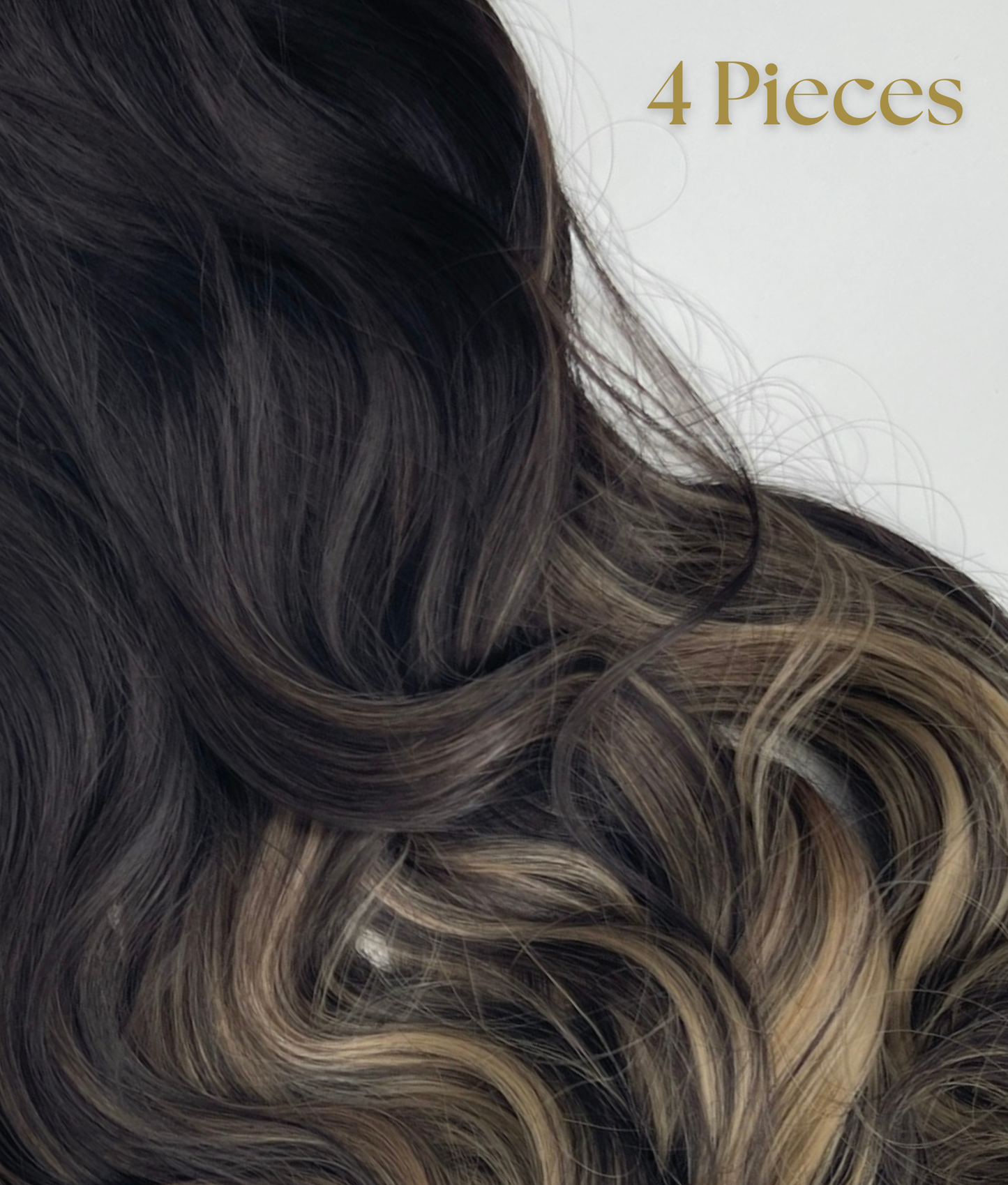 24’ Wavy 220g Bio-Protein Fibre Clip-in Hair Extensions - Smoked Toffee Ombré