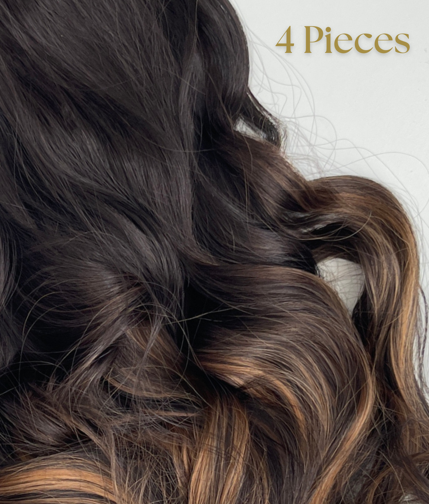 24’ Wavy 220g Bio-Protein Fibre Clip-in Hair Extensions - Chocolate Toffee Ombré