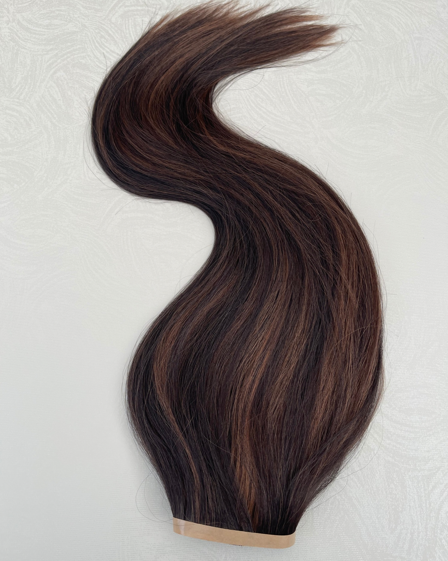 26” 200g Tape-In Weft Bio-Protein Fibre Brunette Highlighted