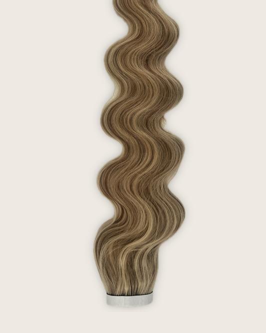 30” Wavy Tape-In Extensions – 210g Bio-Protein Fibre – Piano Blonde