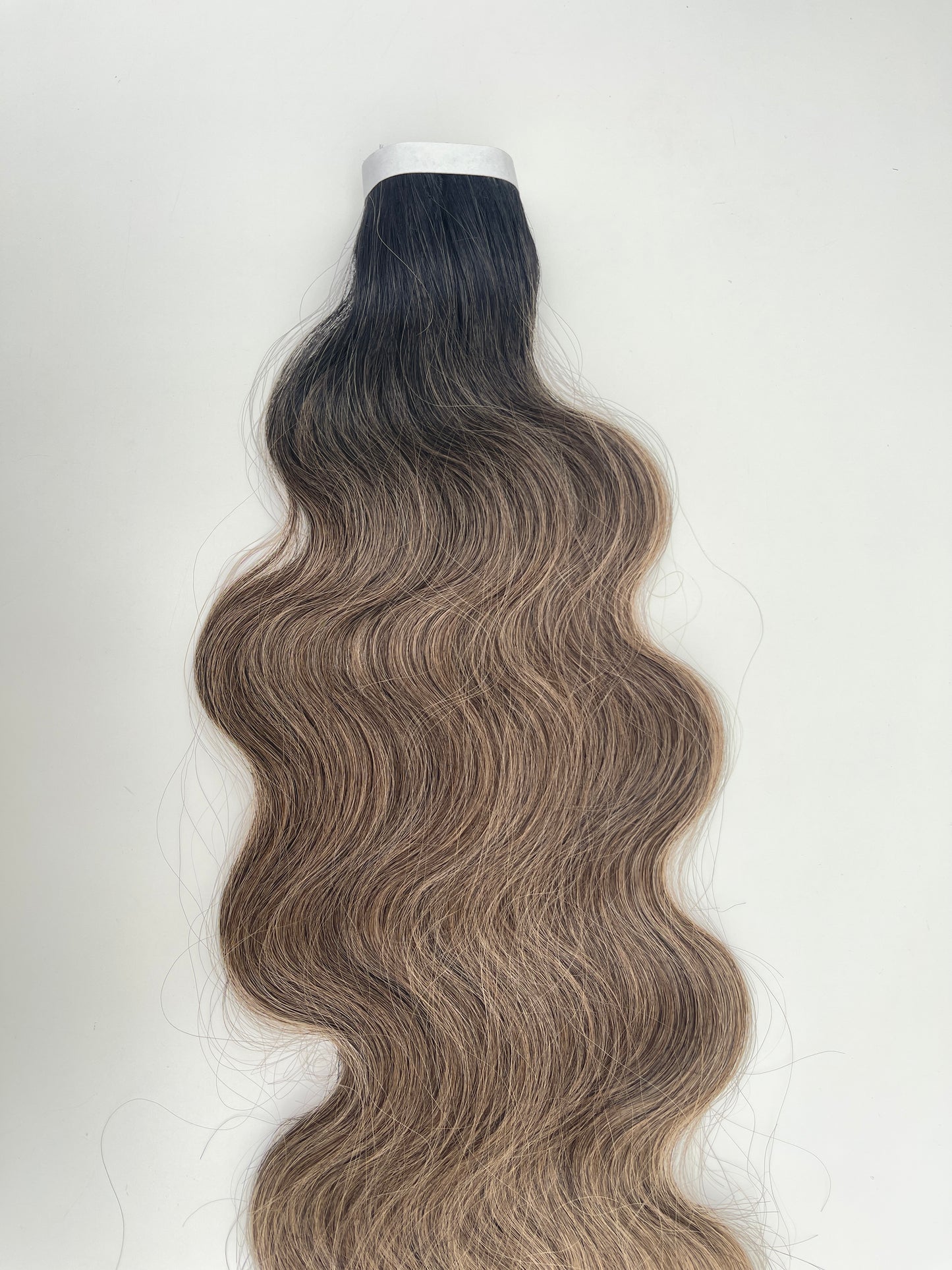 30” Wavy Tape-In Extensions – 210g Bio-Protein Fibre – Ash Brown Balayage