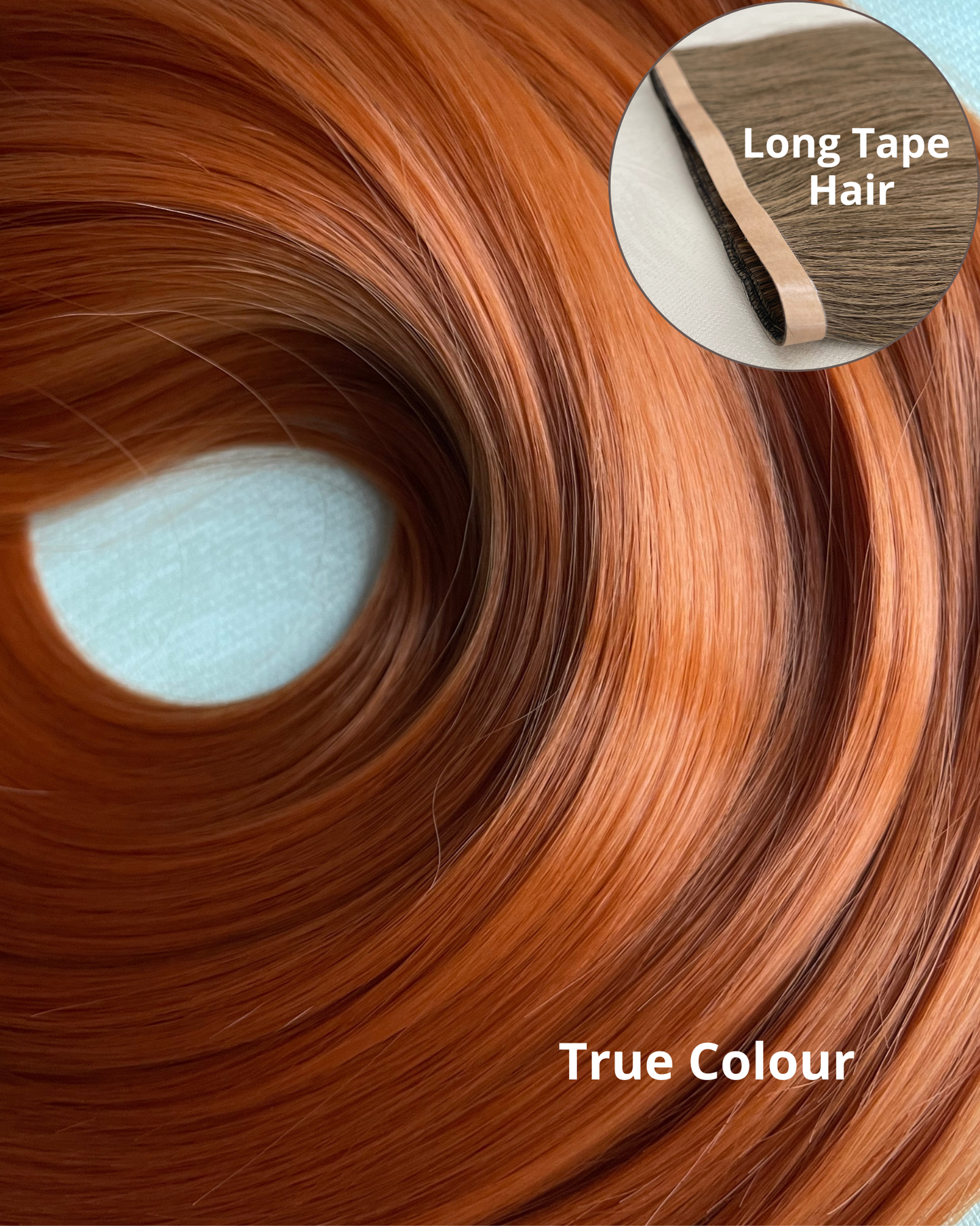 26” 200g Tape-In Weft Bio-Protein Fibre Vibrant Ginger