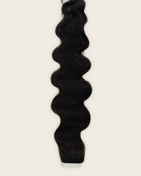 30” Wavy Tape-In Extensions – 210g Bio-Protein Fibre – Dark Brown