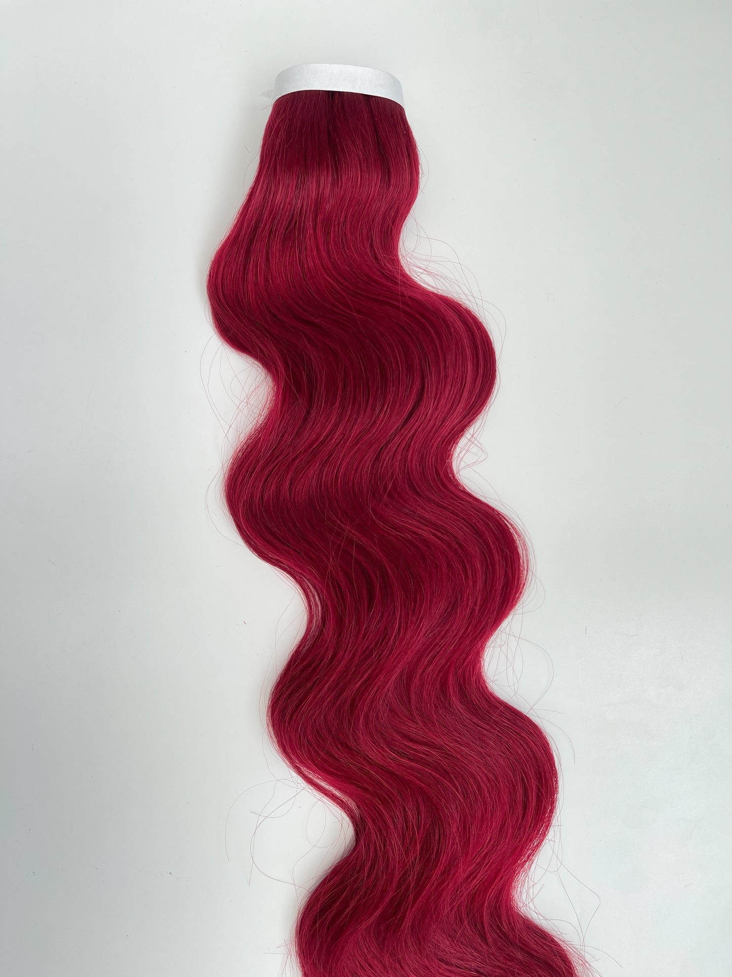 30” Wavy Tape-In Extensions – 210g Bio-Protein Fibre – Cherry Red