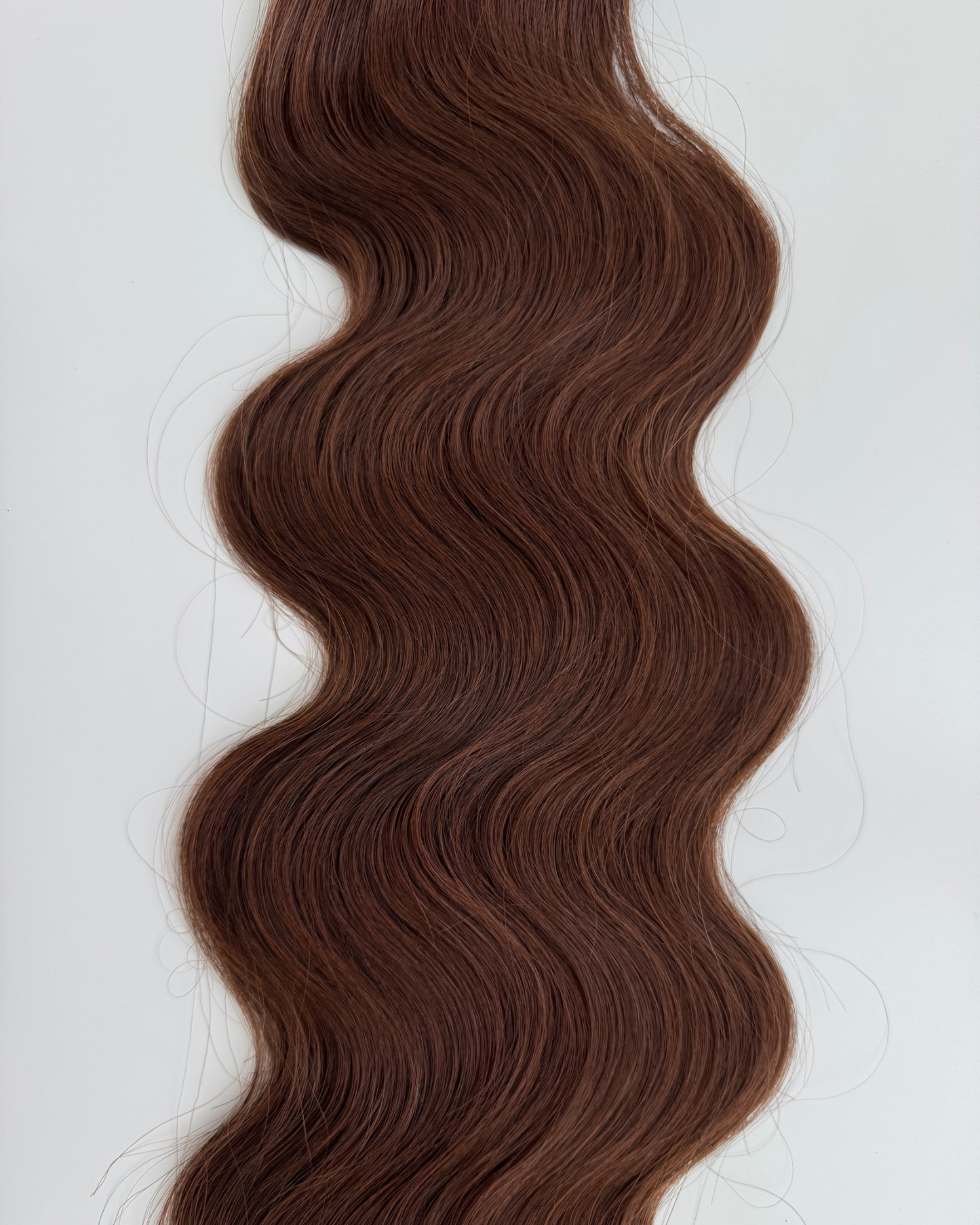 30” Wavy Tape-In Extensions – 210g Bio-Protein Fibre – Chestnut Brown