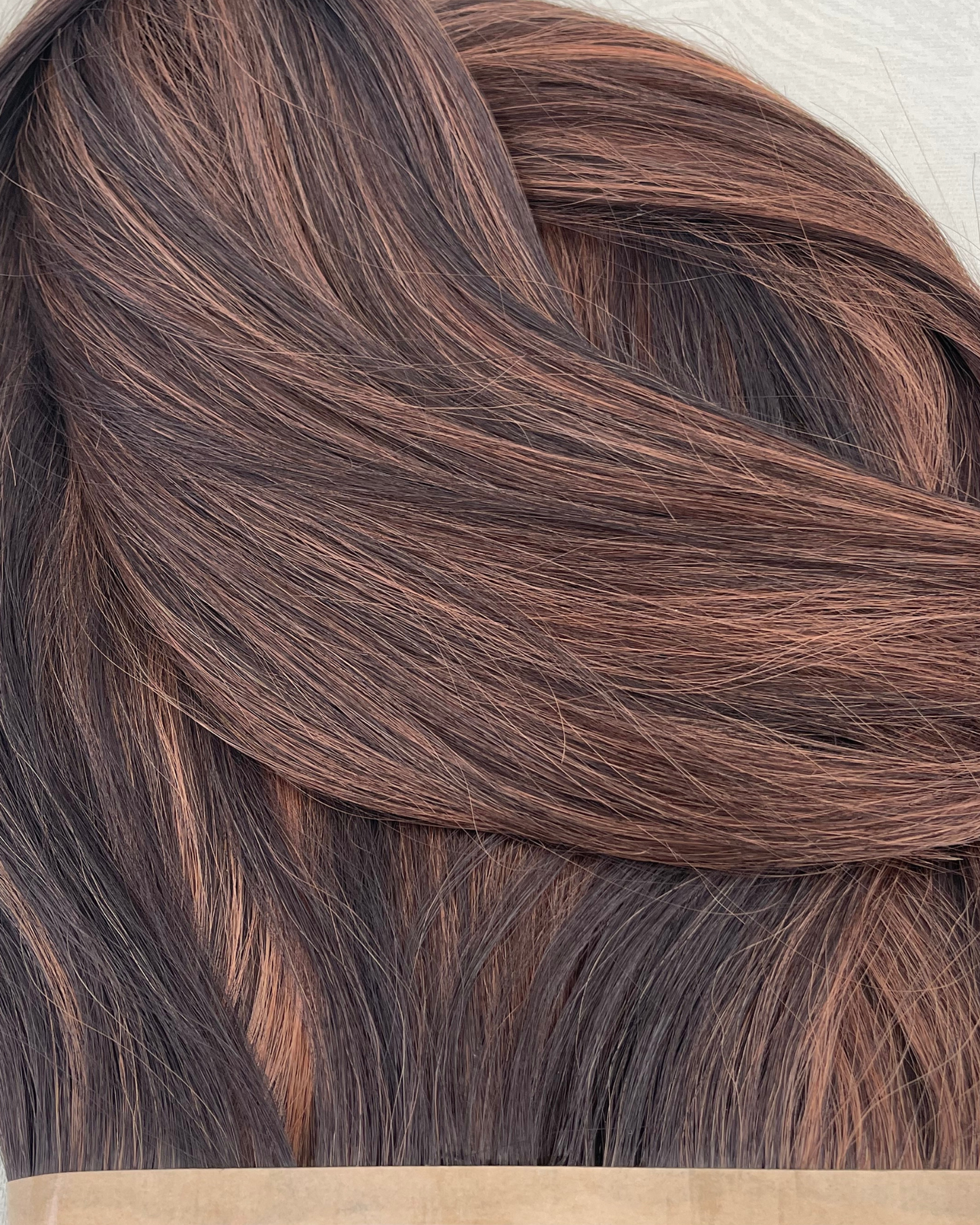 26” 200g Tape-In Weft Bio-Protein Fibre Brunette Highlighted