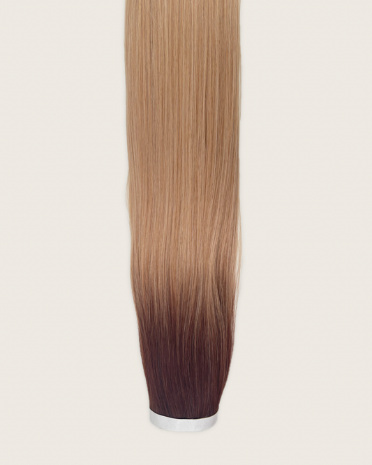 26” 200g Tape-In Weft Bio-Protein Fibre Rooted Auburn Blonde