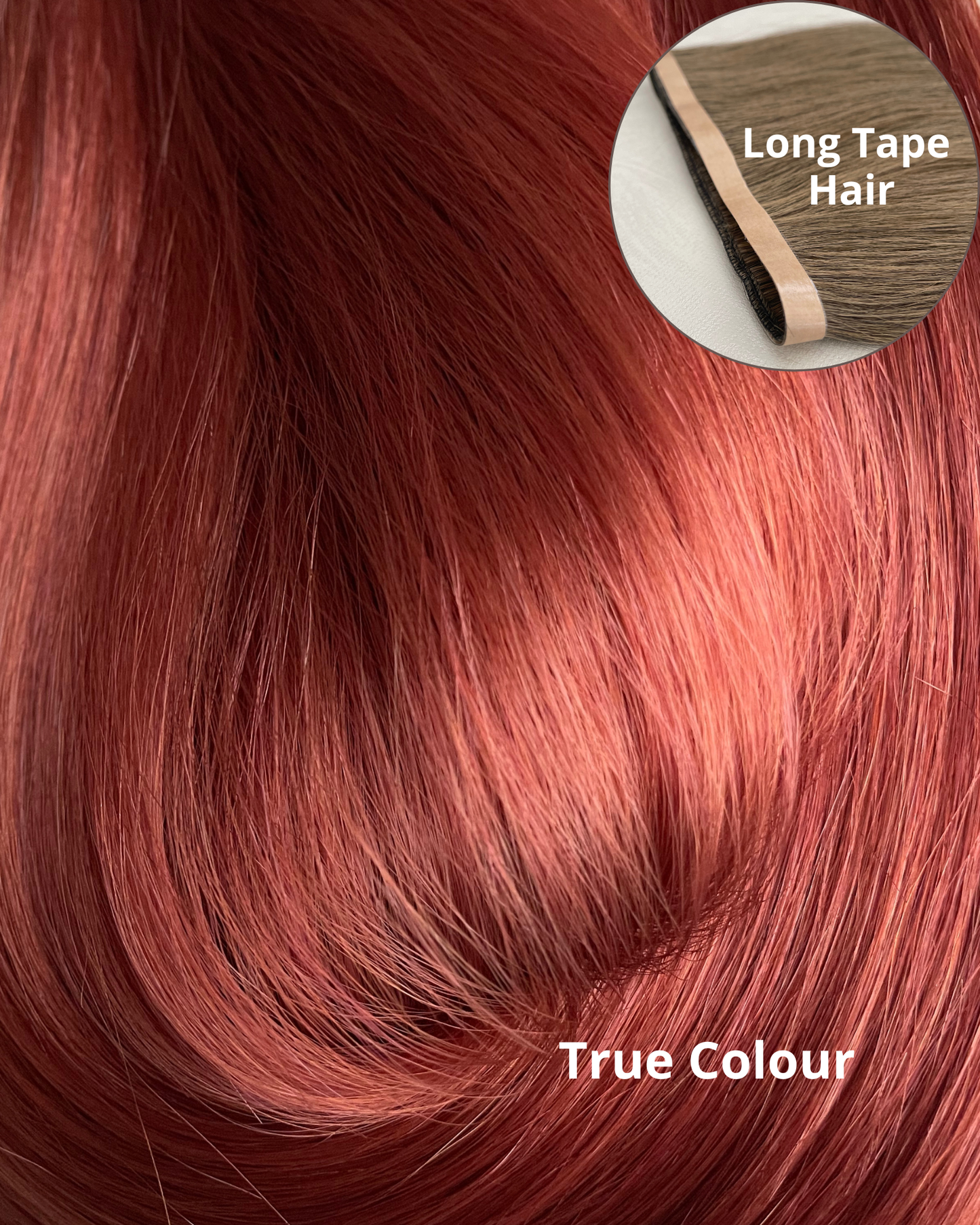 26” 200g Tape-In Weft Bio-Protein Fibre Copper Auburn