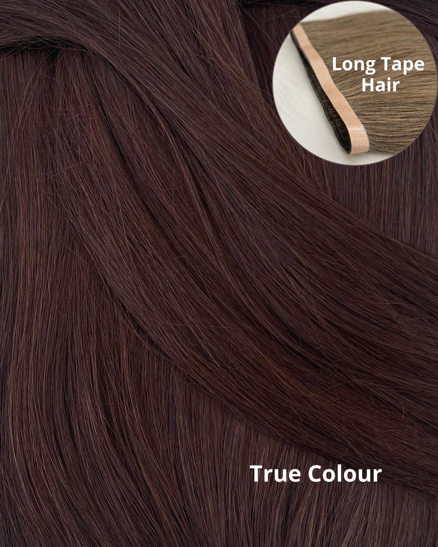 26” 200g Tape-In Weft Bio-Protein Fibre Chocolate Brown