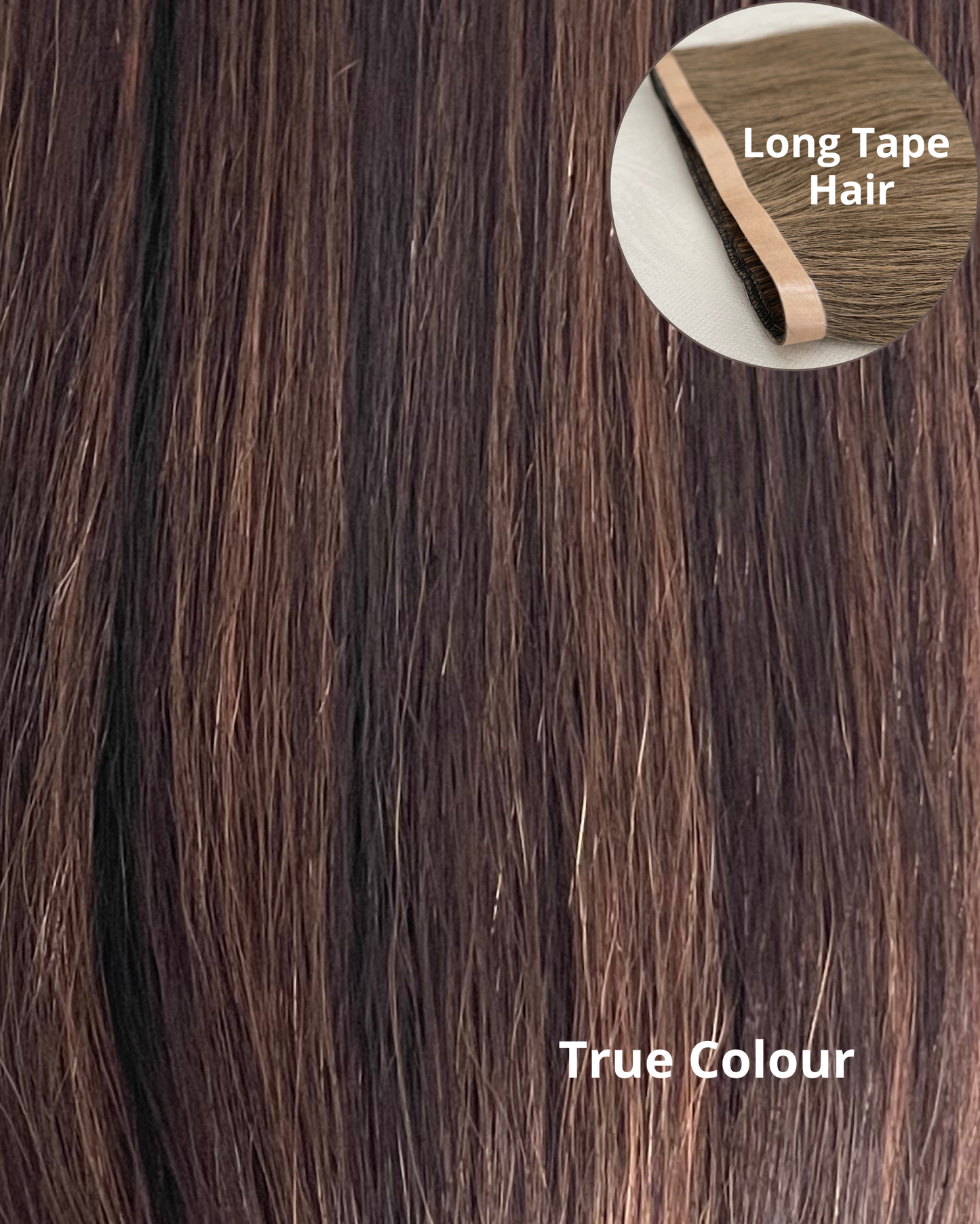 26” 200g Tape-In Weft Bio-Protein Fibre Brunette Highlighted