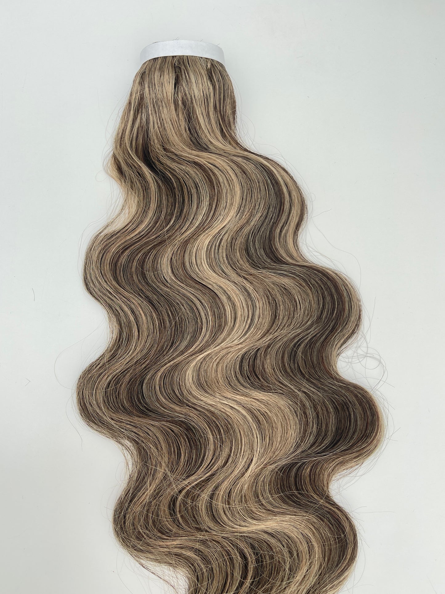 30” Wavy Tape-In Extensions – 210g Bio-Protein Fibre – Piano Brown