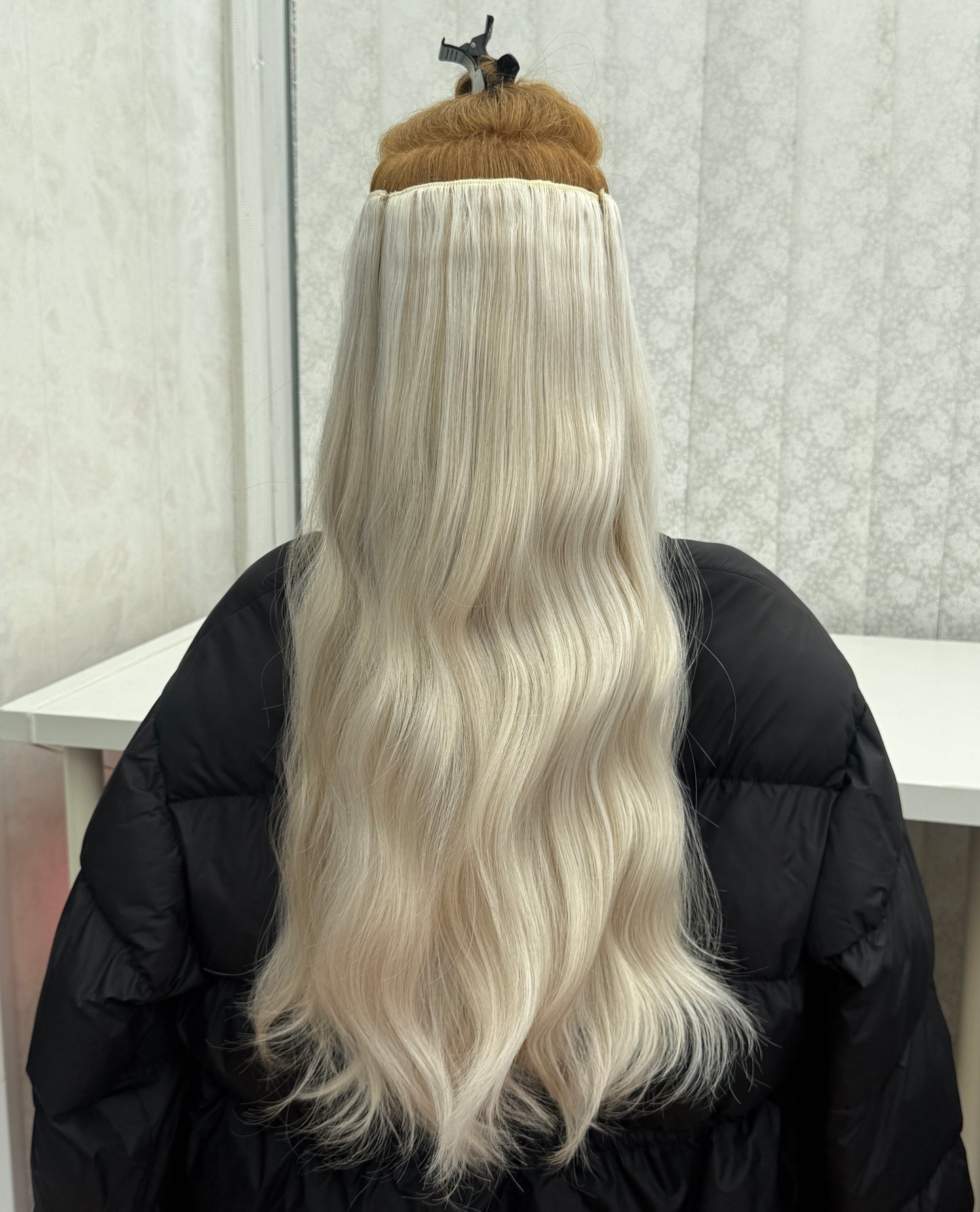 24’ Wavy 220g Bio-Protein Fibre Clip-in Hair Extensions - Platinum Pearl