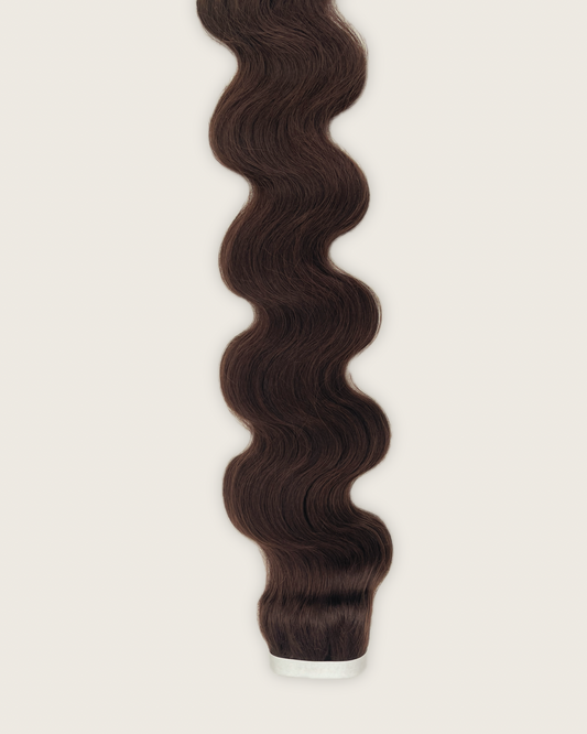 30” Wavy Tape-In Extensions – 210g Bio-Protein Fibre – Medium Brown