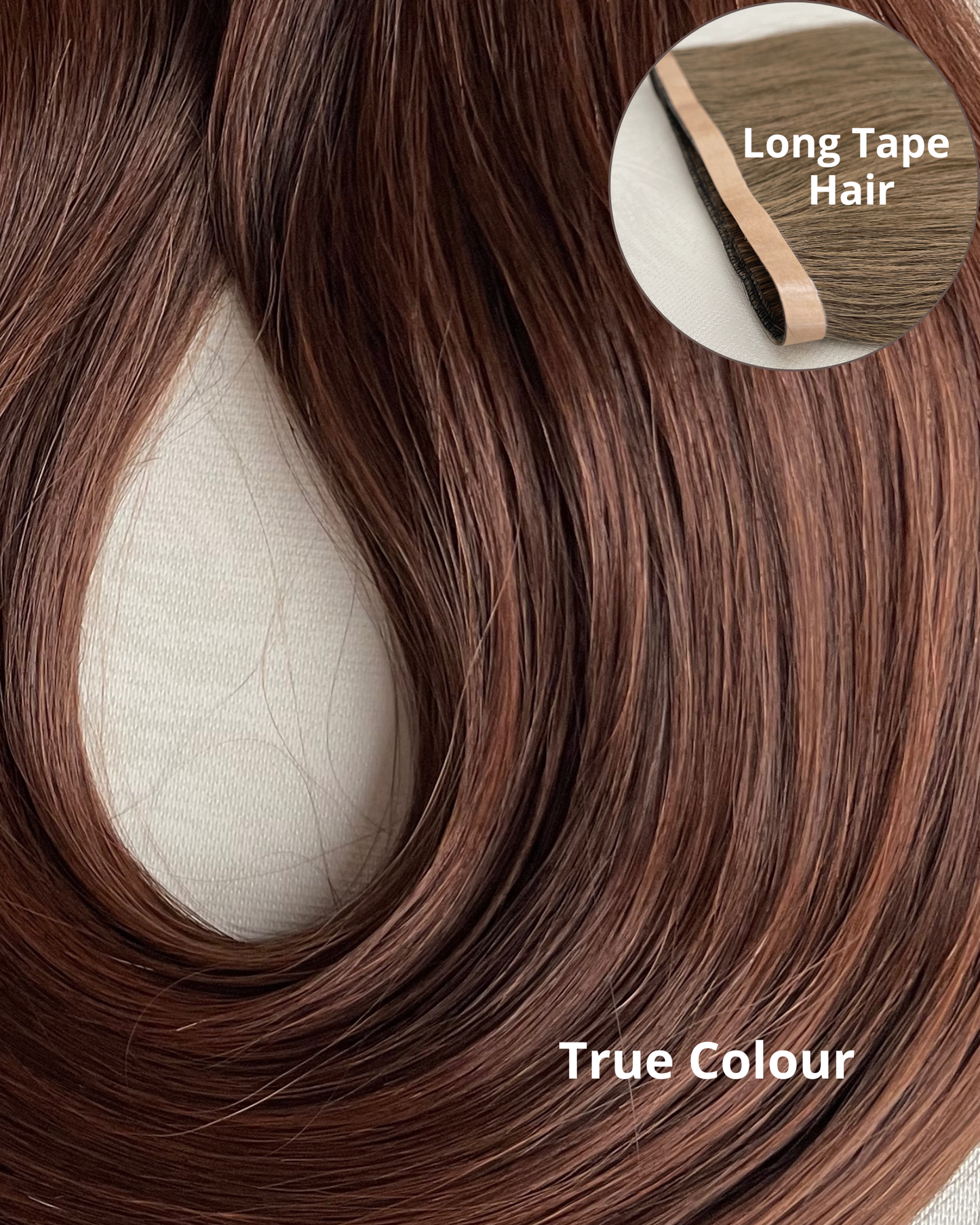 26” 200g Tape-In Weft Bio-Protein Fibre Dark Chestnut