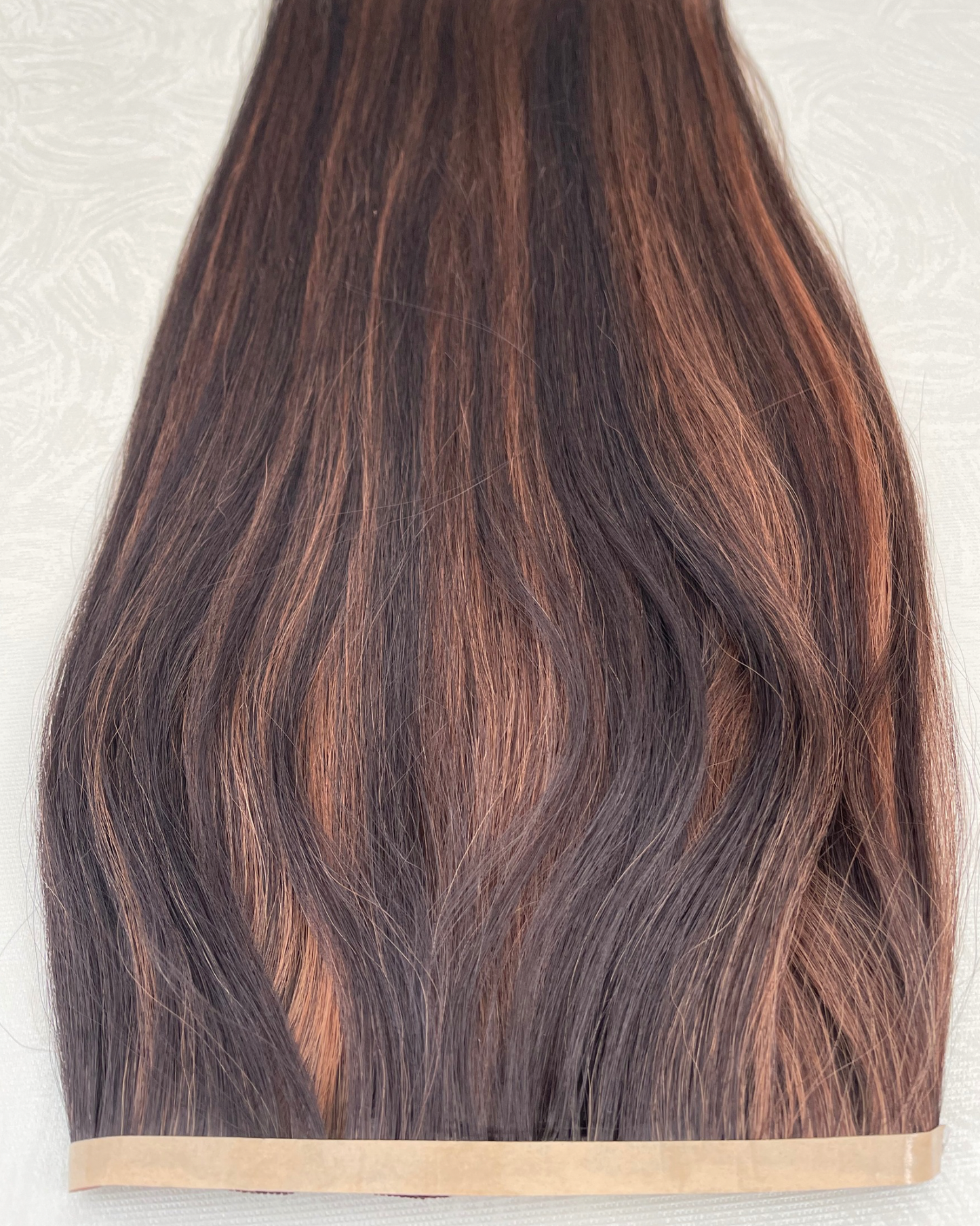 26” 200g Tape-In Weft Bio-Protein Fibre Brunette Highlighted