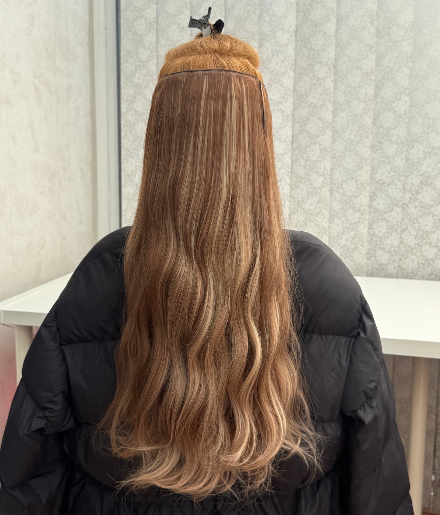 24’ Wavy 220g Bio-Protein Fibre Clip-in Hair Extensions - Warm Highlighted Brown