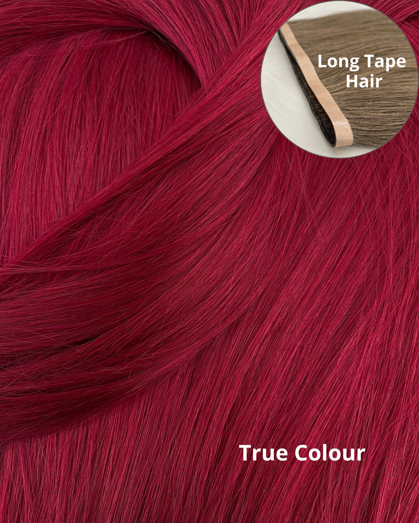 26” 200g Tape-In Weft Bio-Protein Fibre Cherry Red