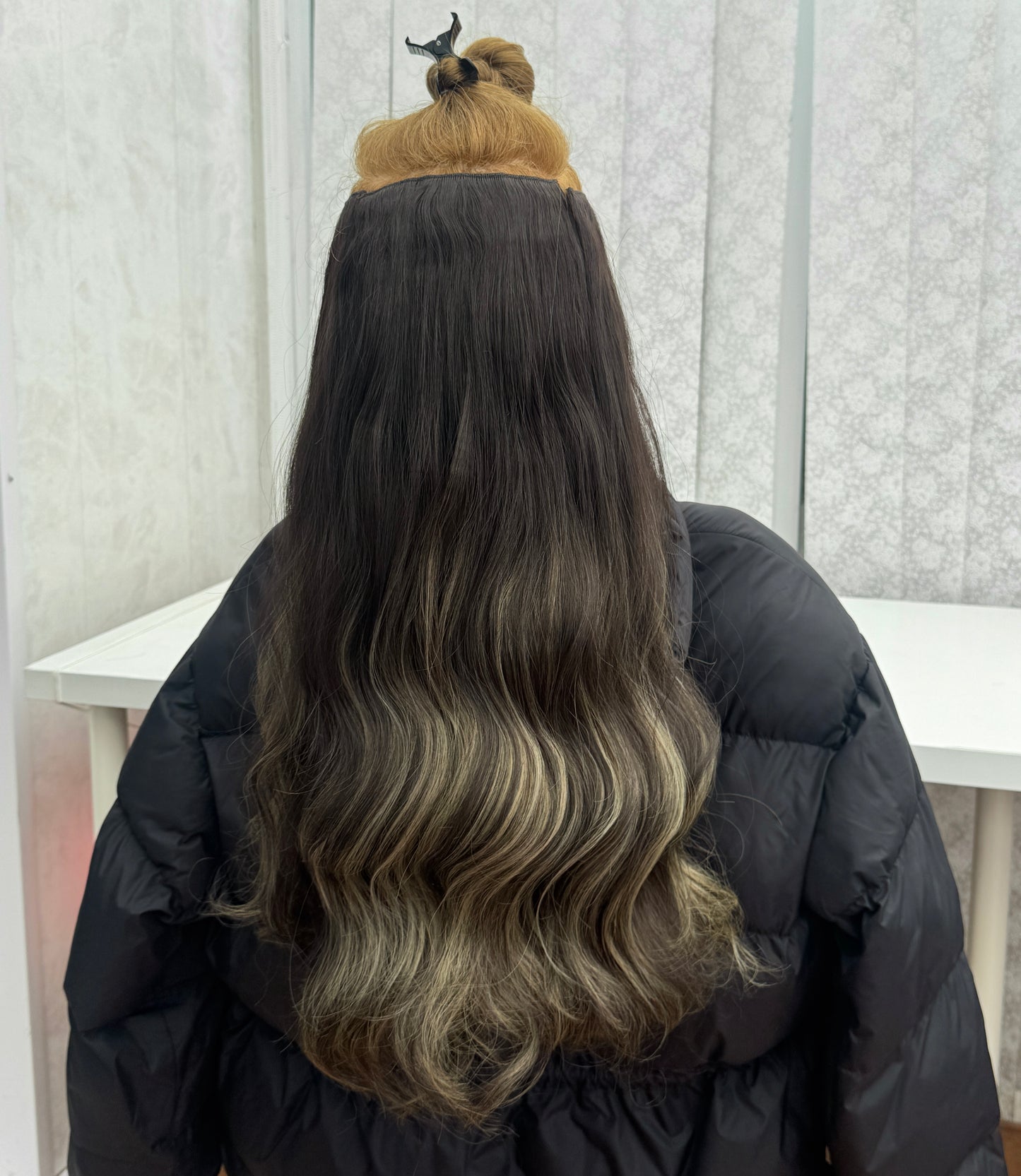 24’ Wavy 220g Bio-Protein Fibre Clip-in Hair Extensions - Smoked Toffee Ombré