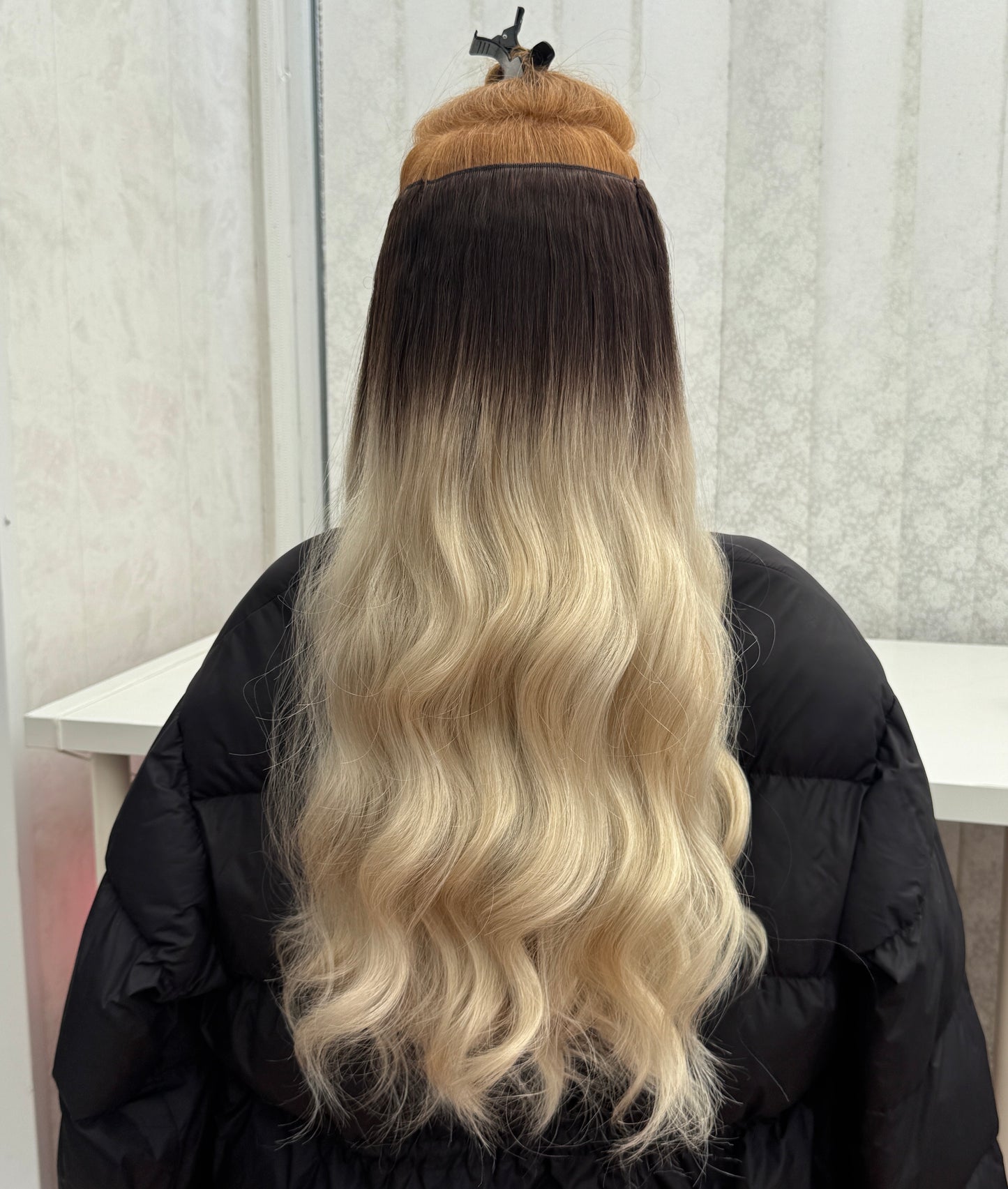24’ Wavy 220g Bio-Protein Fibre Clip-in Hair Extensions - Ice Mocha Ombré