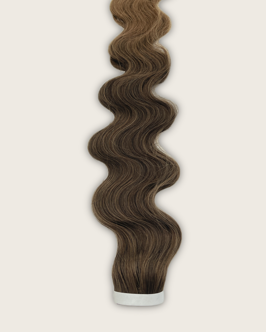 30” Wavy Tape-In Extensions – 210g Bio-Protein Fibre – Toffee Ombré